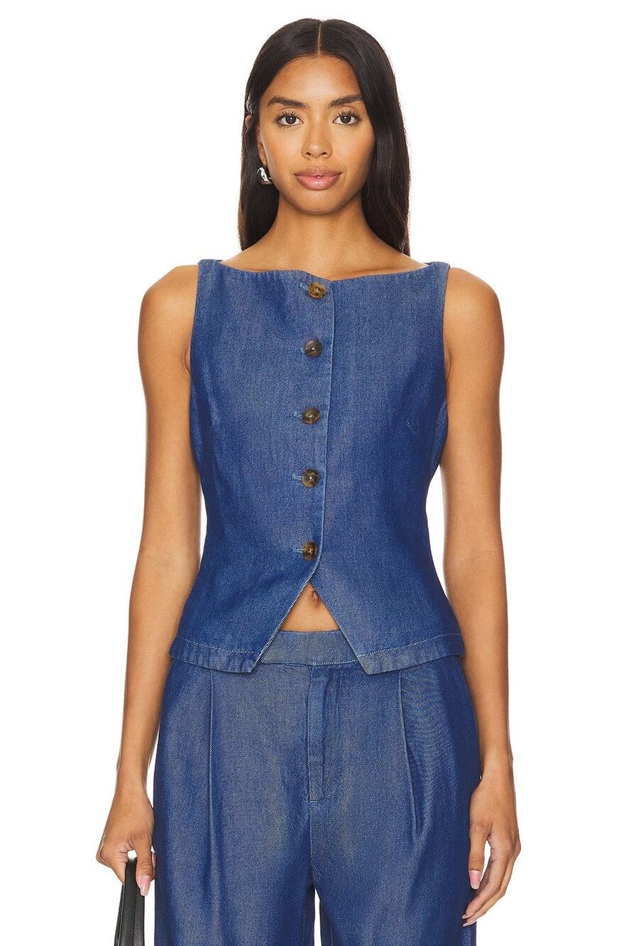 Lovers And Friends Agathe Denim Vest Top - S